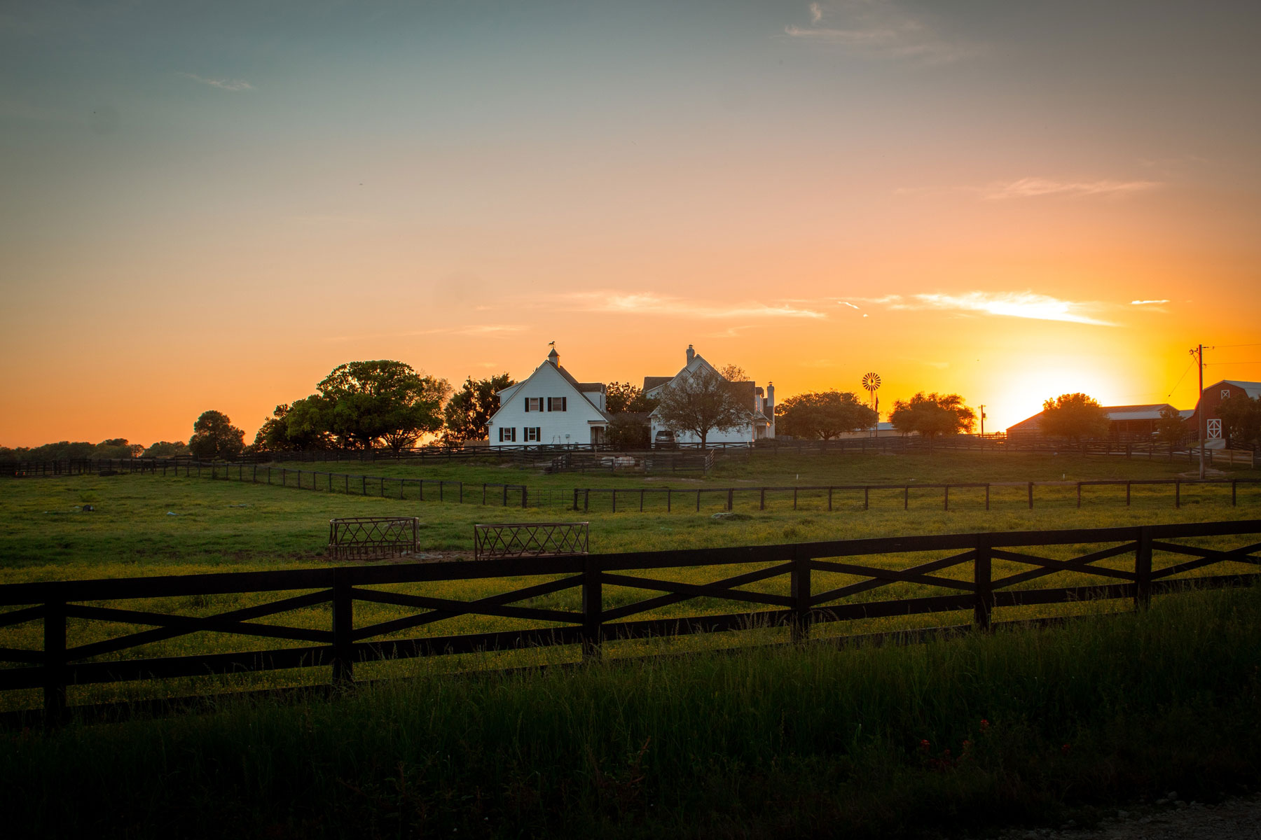 Sunset in a Ranch in Pearland, TX