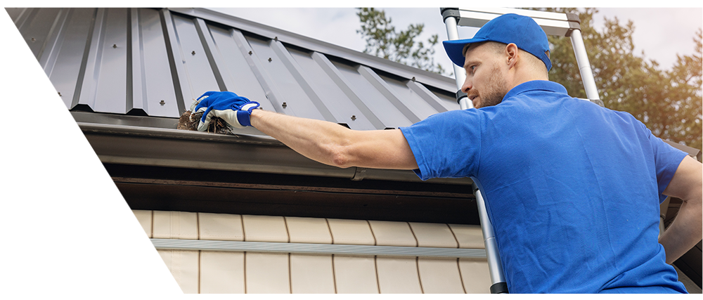 Raydiant Roofing Roofer Cleaning Residential Gutter
