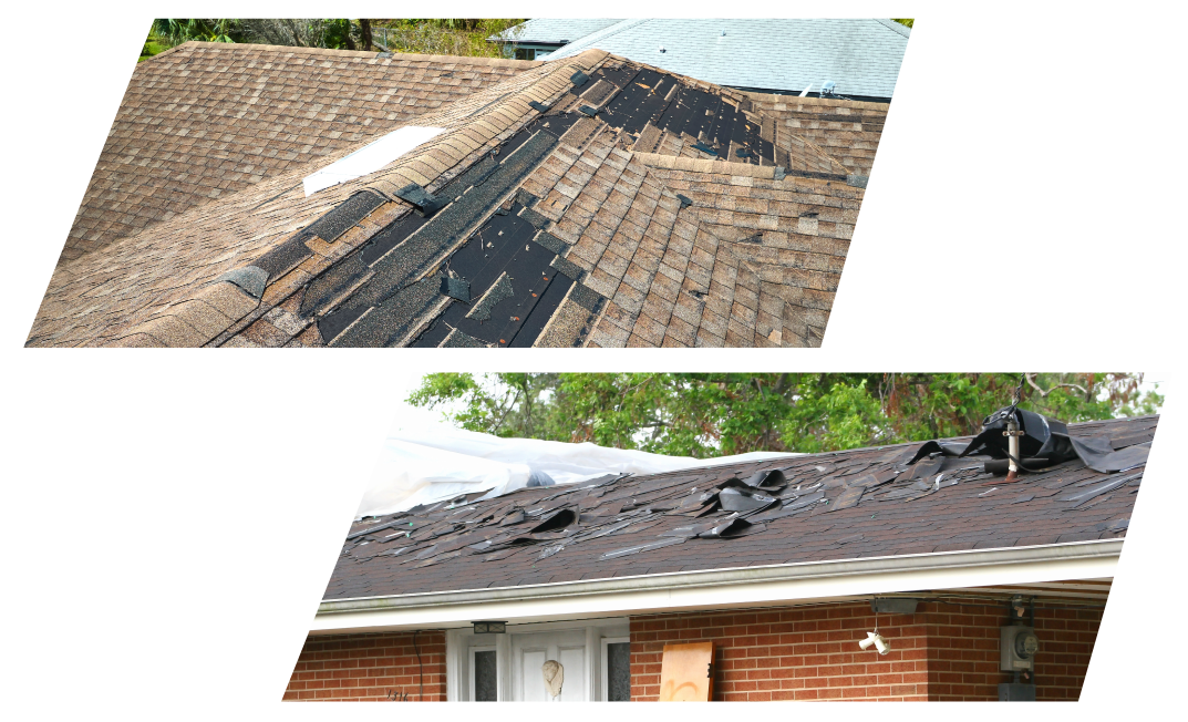 Roof Damaged by Strong Hurricane