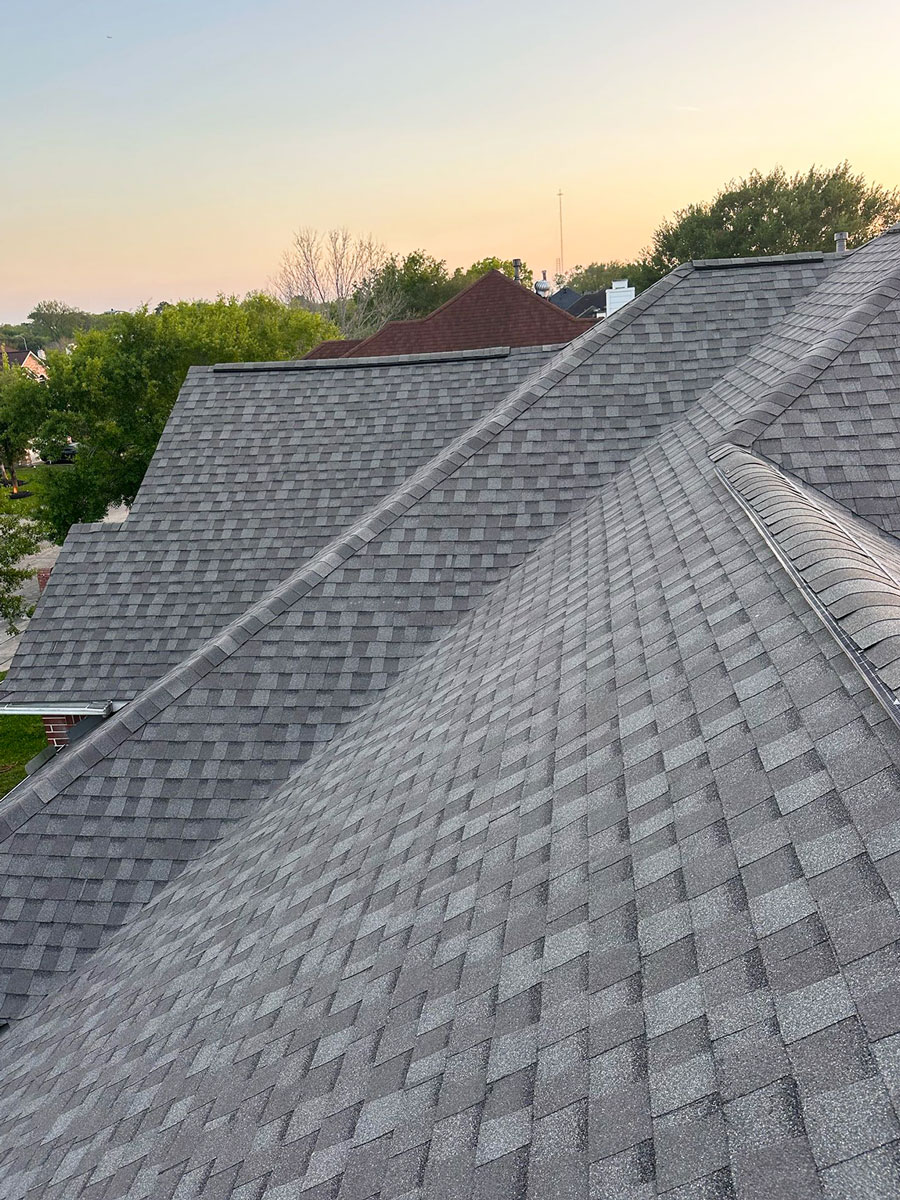 Gray Shingles on Houston Residential Roof