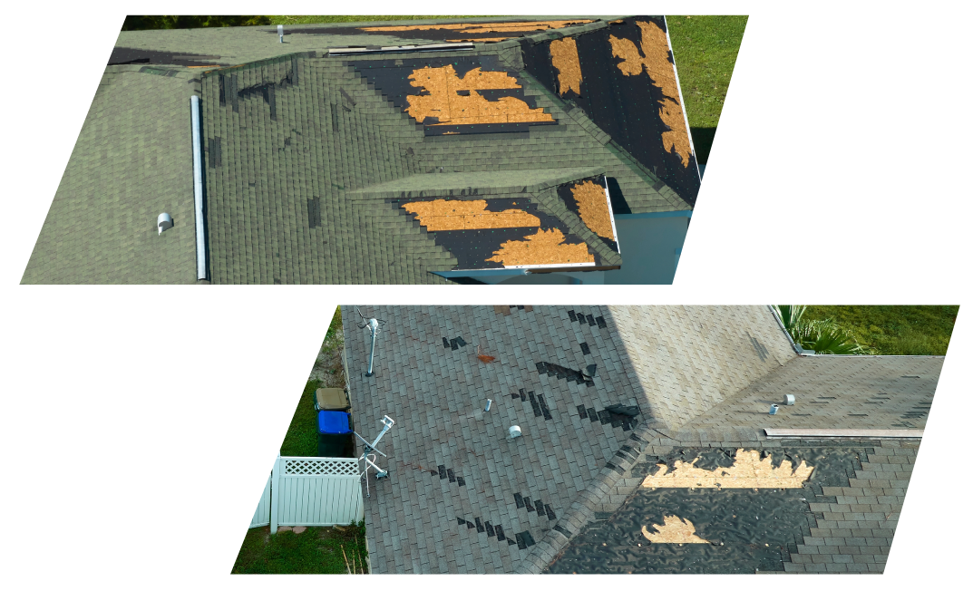 Houston Residential Roof Damaged by Storm