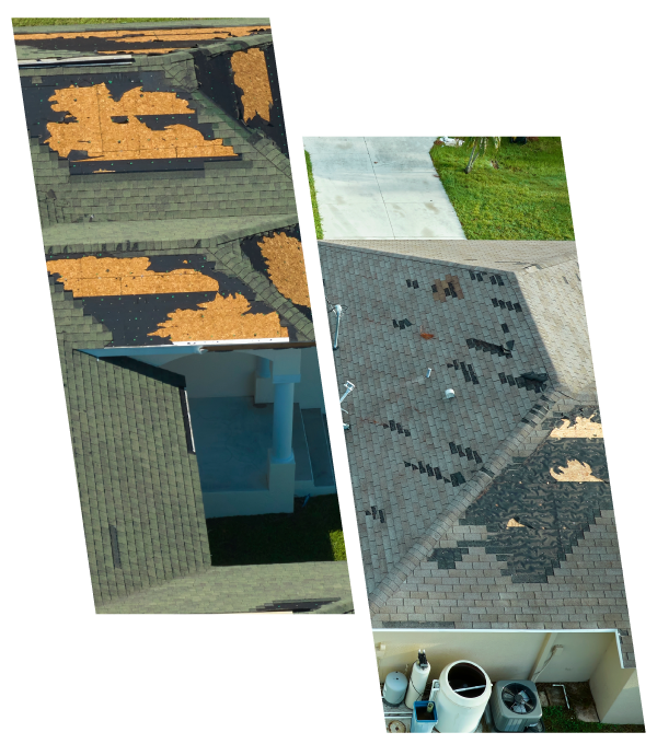 Houston Residential Roof Damaged by Storm