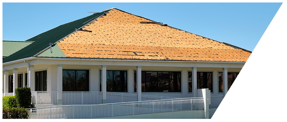 Houston Roof Damaged by Strong Hurricane Wind
