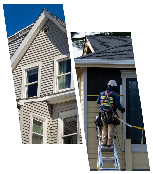 White Traditional House with Siding