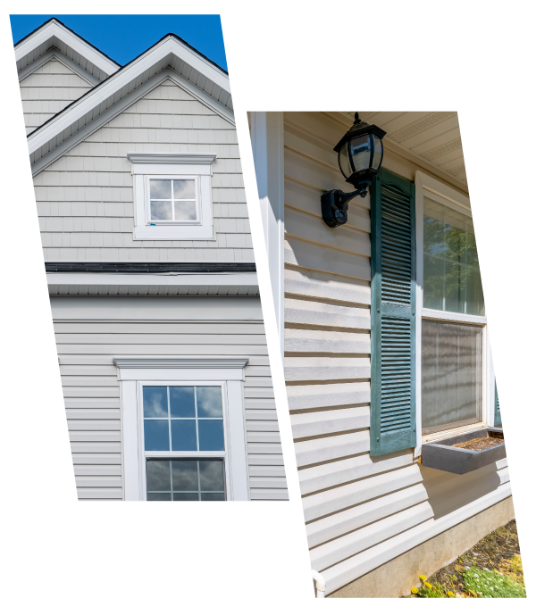 White Traditional House with Siding