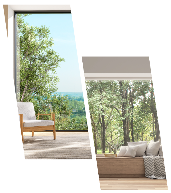 Raydiant Roofing Big Modern and Sleek WIndows Overlooking Trees