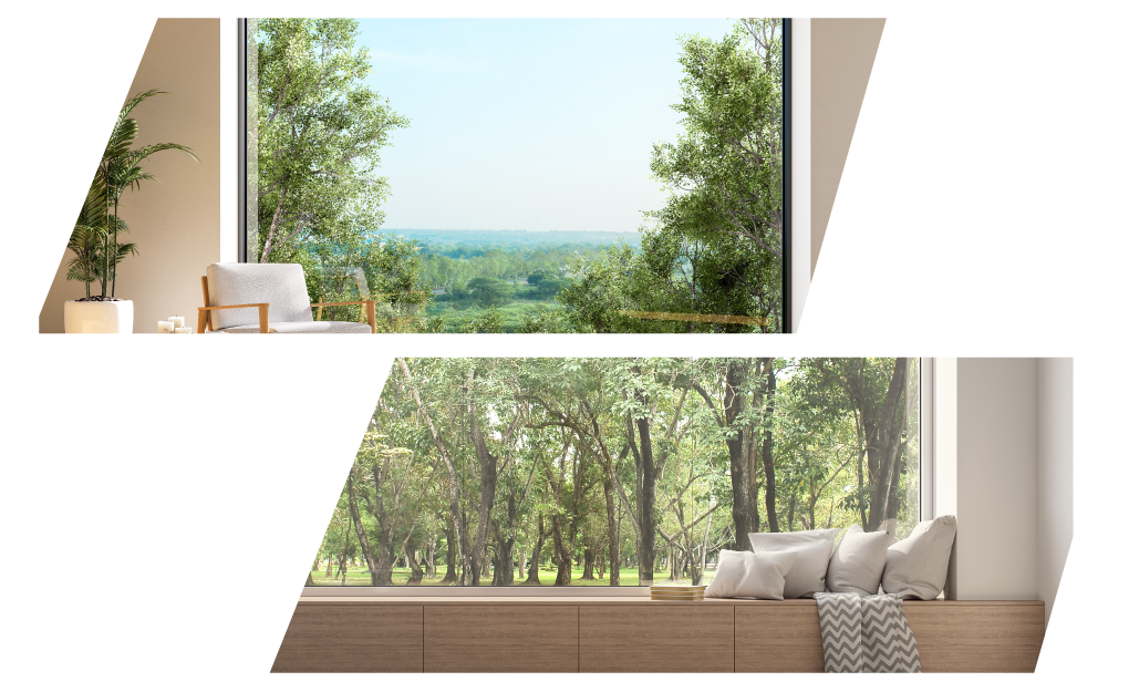 Raydiant Roofing Big Modern and Sleek Windows Overlooking Trees